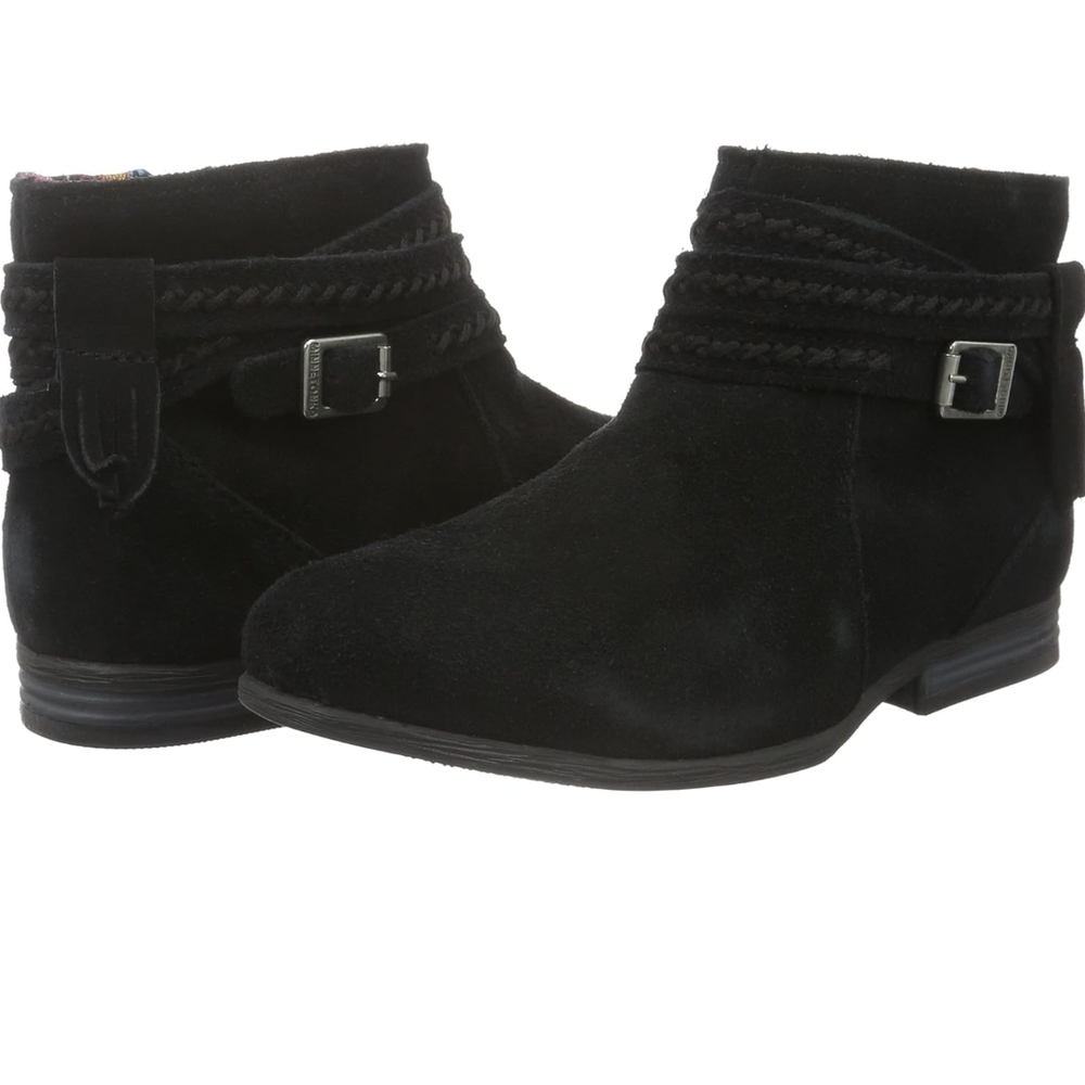 Minnetonka Black Suede Ankle Booties